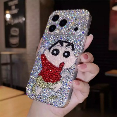 Bling Diamond Cartoon Pattern Gem Case for iPhone 17 16 15 14 13 12 11 X Pro Max
