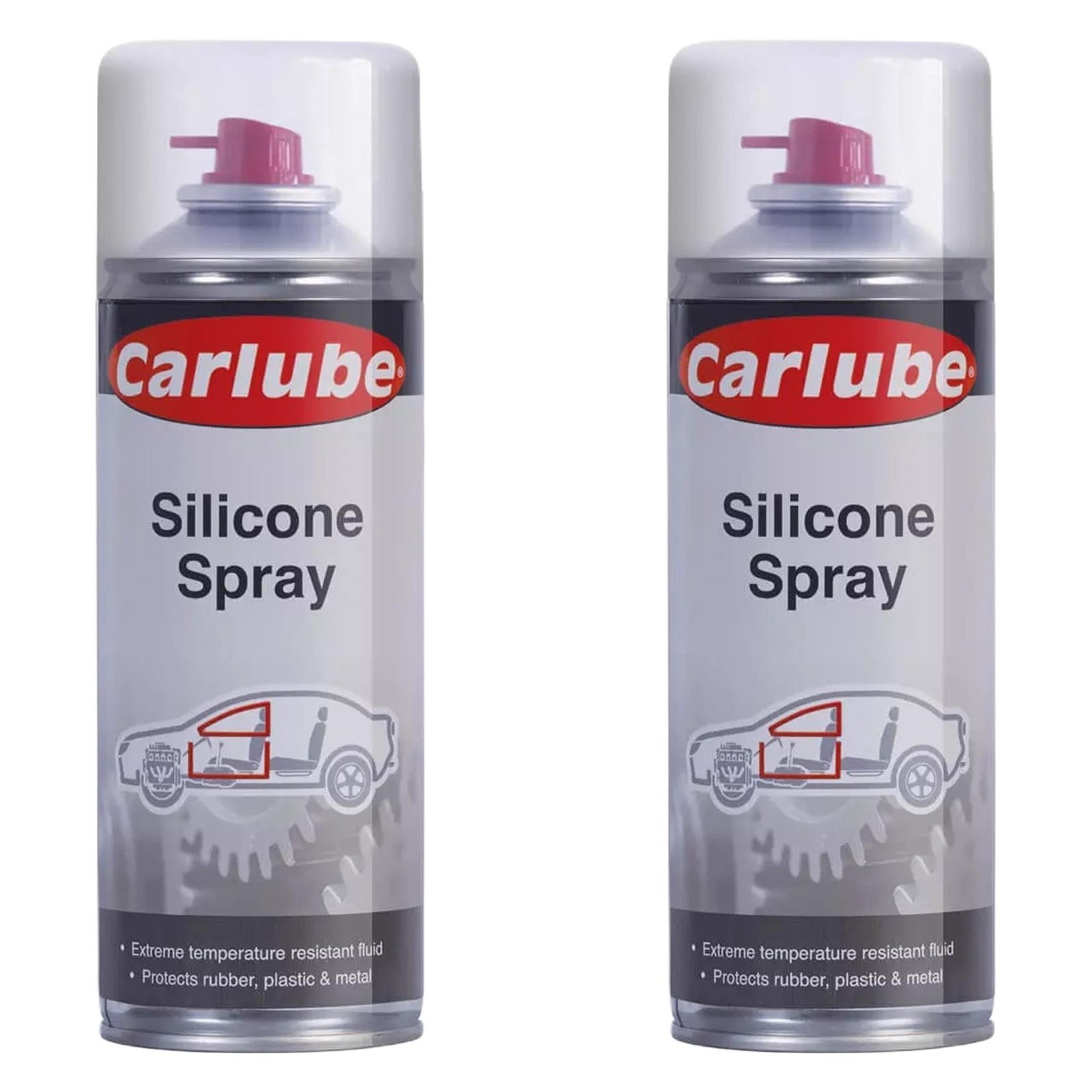 Carlube Silicone Lubricant Spray Eliminate Squeaks Sticking Treatment 400ml x2