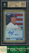 2010 Bowman Chrome Draft Picks USA Matt Olson Gold Ref Auto #/50 BGS 9.5 Auto 9