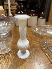 E.O Brody Co. 7.5 Vintage Milk Glass Vase Flawless Condition Made In USA!