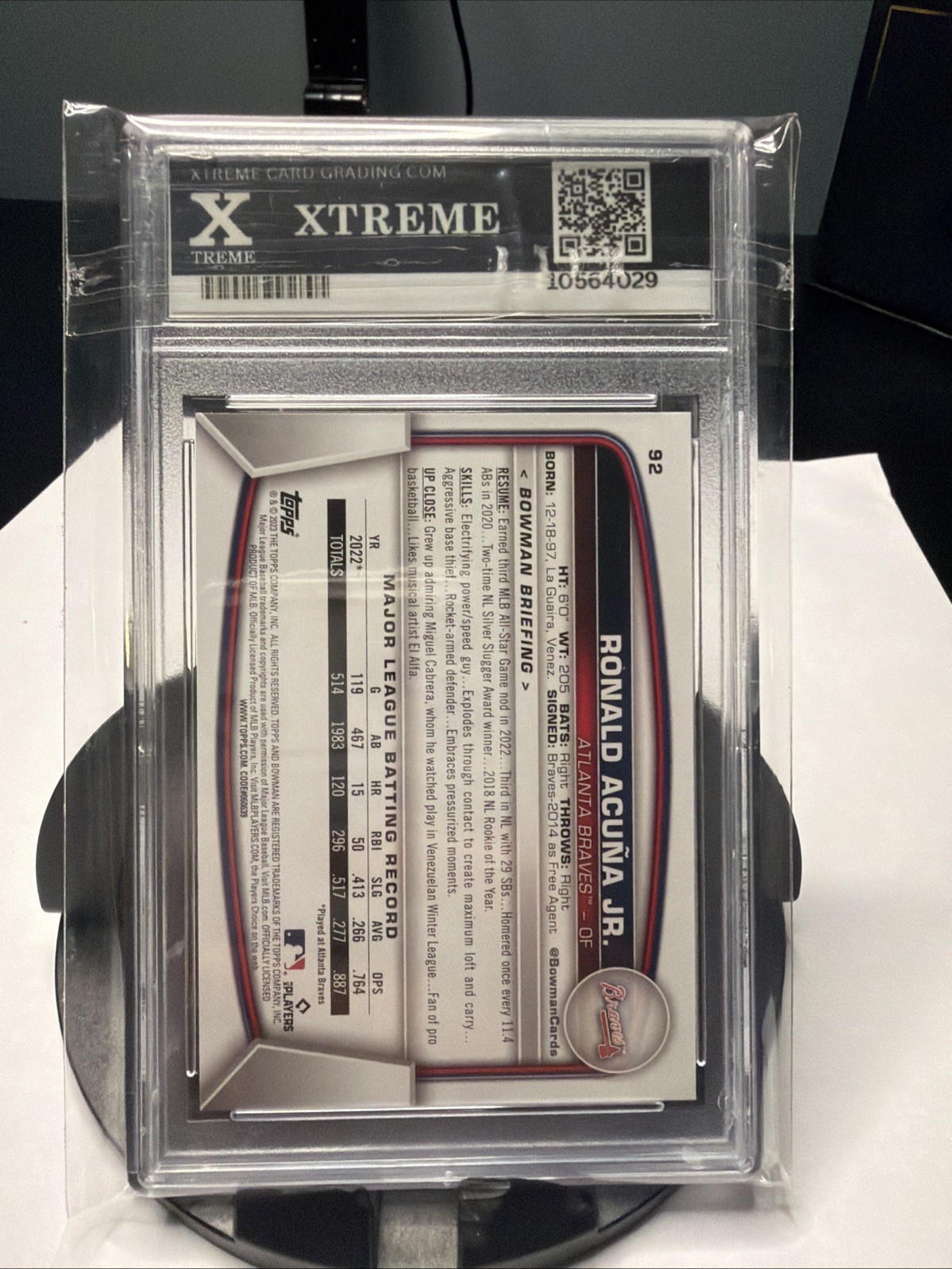 2023 Bowman Ronald Acuna Jr. GMG Graded 10 Gem Mint  🔥Xtreme view 4
