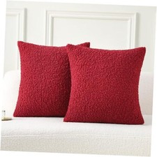 Christmas Red Throw Pillow Covers 18x18 Inch Set 18" x 18" Pack of 2 Maroon