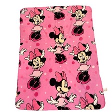 Disney Minnie Mouse Pink Polka Dot Fleece Blanket 48  x 36  Warm Cozy Security