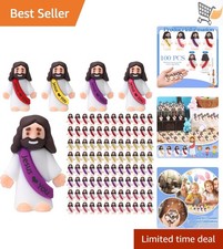 100 pcs Jesus Figurines Religious Party Toys Easter Gifts Classroom Rewards