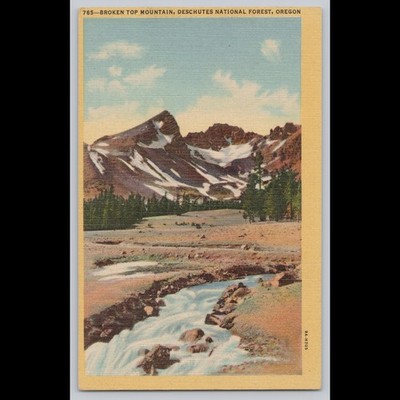 Antique Postcard Broken Top Mountain Deschutes National Forest Oregon
