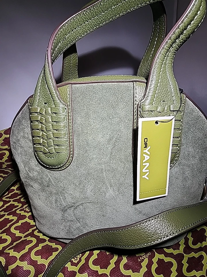 Bolso Bandolera y Cubierta Antipolvo Nuevo con Etiquetas OrYANY Gamuza Oliva Doble Asa Extraíble  Foto 4 de 4