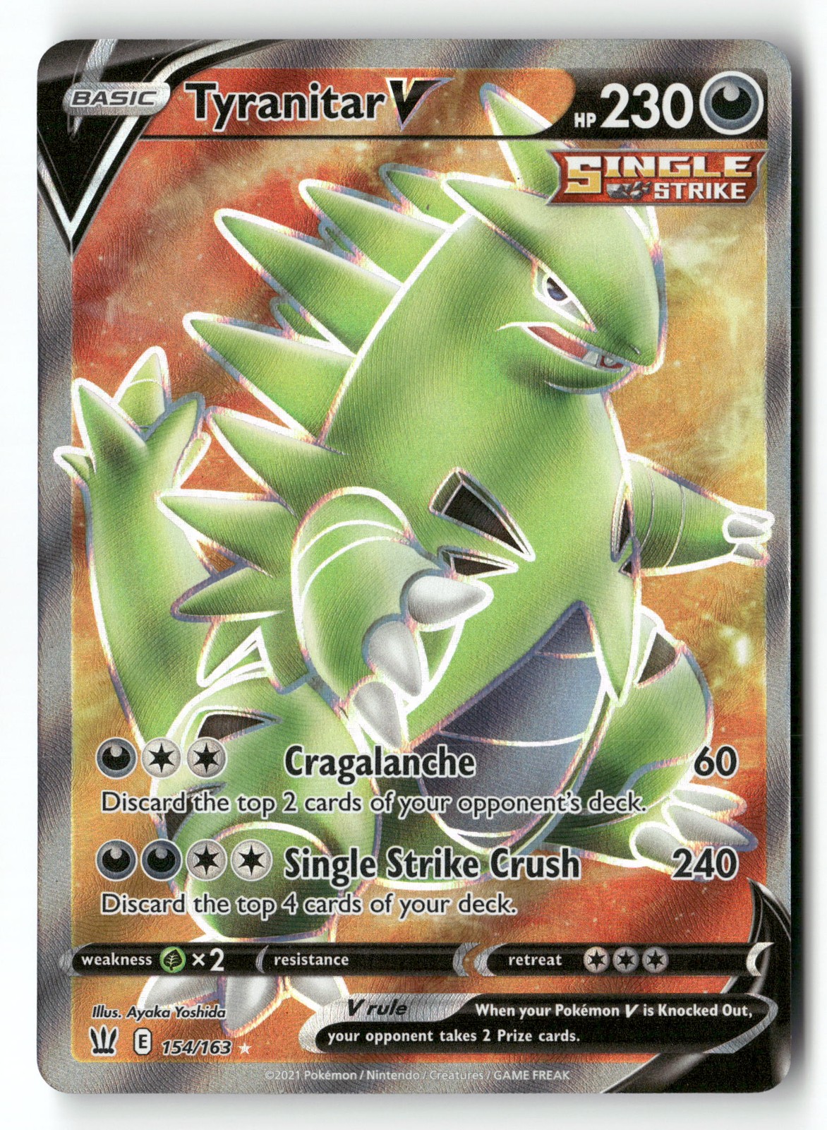 Tyranitar V (Full Art) 154/163  SWSH05: Battle Styles Pokémon TCG  NM