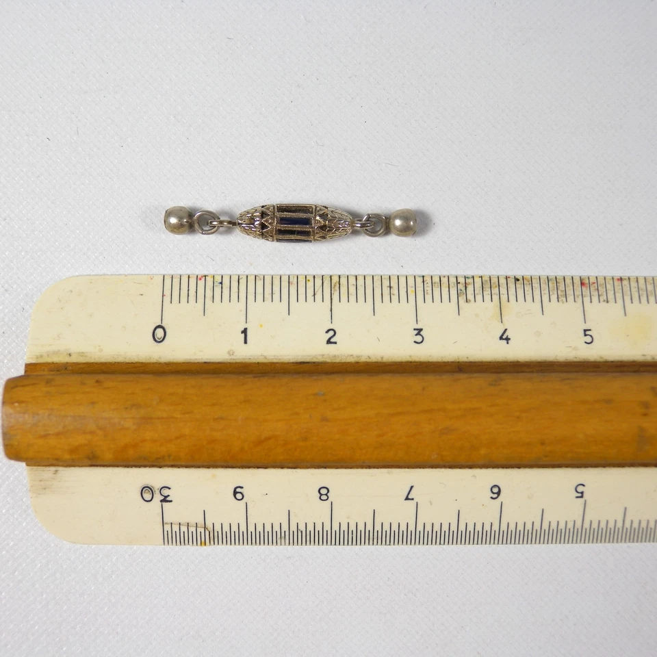 BIGIOTTERIA D'EPOCA DECò CHIUSURA FERMAGLIO X GIOIELLI COLLANE ARGENTO E ZAFFIRI - Immagine 2 di 4