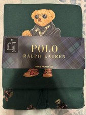 Polo Ralph Lauren Men's Medium Green Polo Bear 2-Piece Lounge Pajama Set