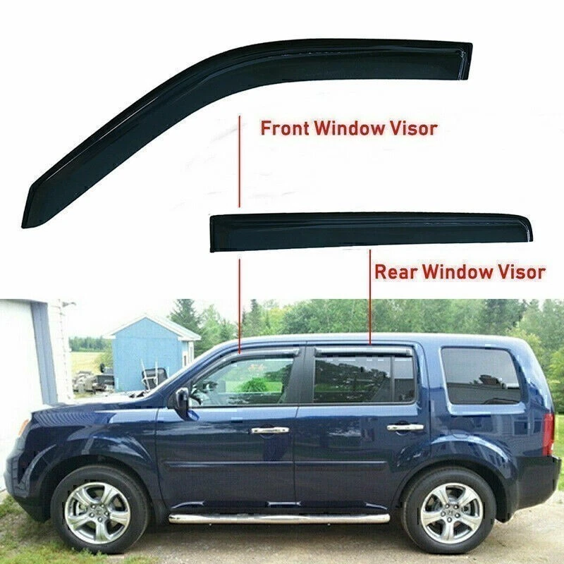 Para Honda Pilot JDM 2009-2015 Viseras de ventana Parasol Protector de lluvia Deflector Foto 3 de 4