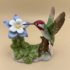 Bronson Collectibles Costa's Hummingbird w/ Columbine Porcelain Figurine 1996