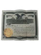 1895 Arena Gold Mining and Milling Company Stock Certificate Colorado 50K Shares