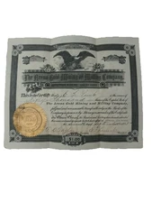 1895 Arena Gold Mining and Milling Company Stock Certificate Colorado 50K Shares