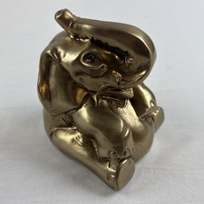 PM Craftman Brass Metal Elephant Paperweight Statue 5-Inch Made In USA