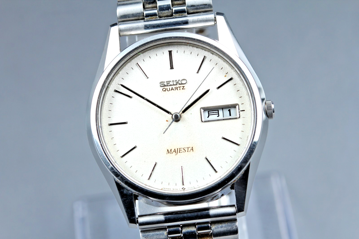 1984 Vintage SEIKO MAJESTA 9063-7000 Silver Round Quarts Men's