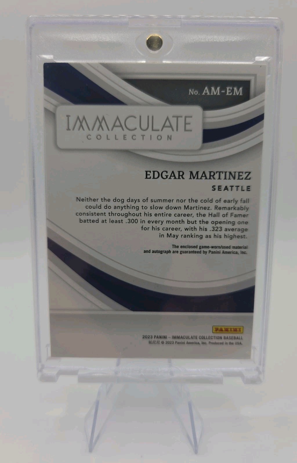 2023 Panini Immaculate Edgar Martinez Patch Auto /49 Seattle Mariners MLB HOF view 2