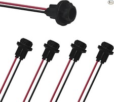 5pcs 194 T10 Bulb Socket With Wire Pigtail 158 161 168 175 License Plate Light