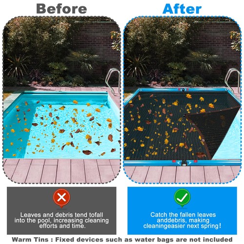16 x 32FT Pool Leaf Net Cover- Thicken Rectangle Leaf Netting for Inground an... - Picture 5 of 6