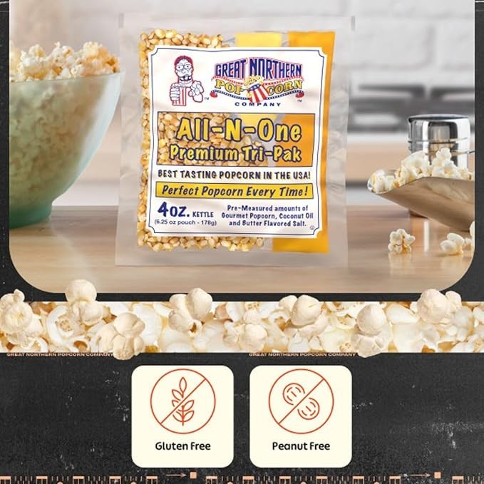 Great Northern Popcorn 4 Ounce Premium Popcorn Portion Packs, Case of 24