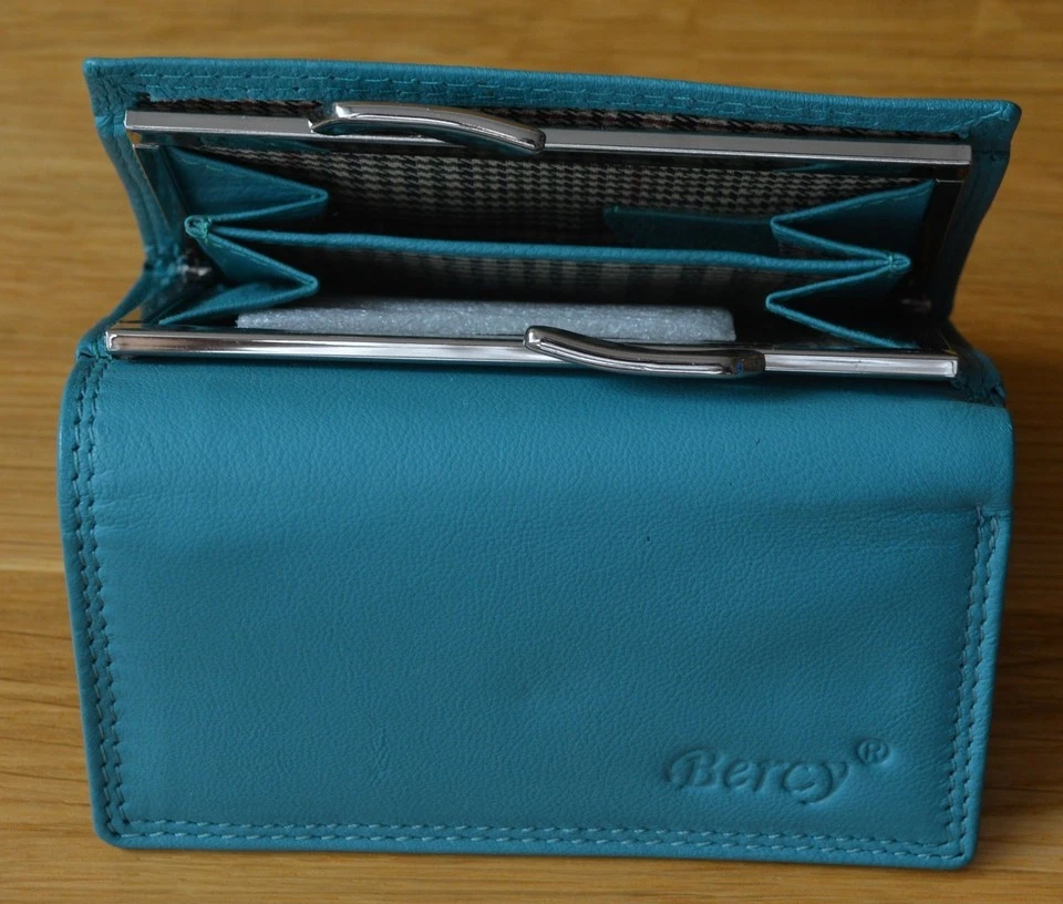 Bercy Geldbörse Portmonnaie echt Leder RFID-Schutz türkis  neu - Bild 2 von 4