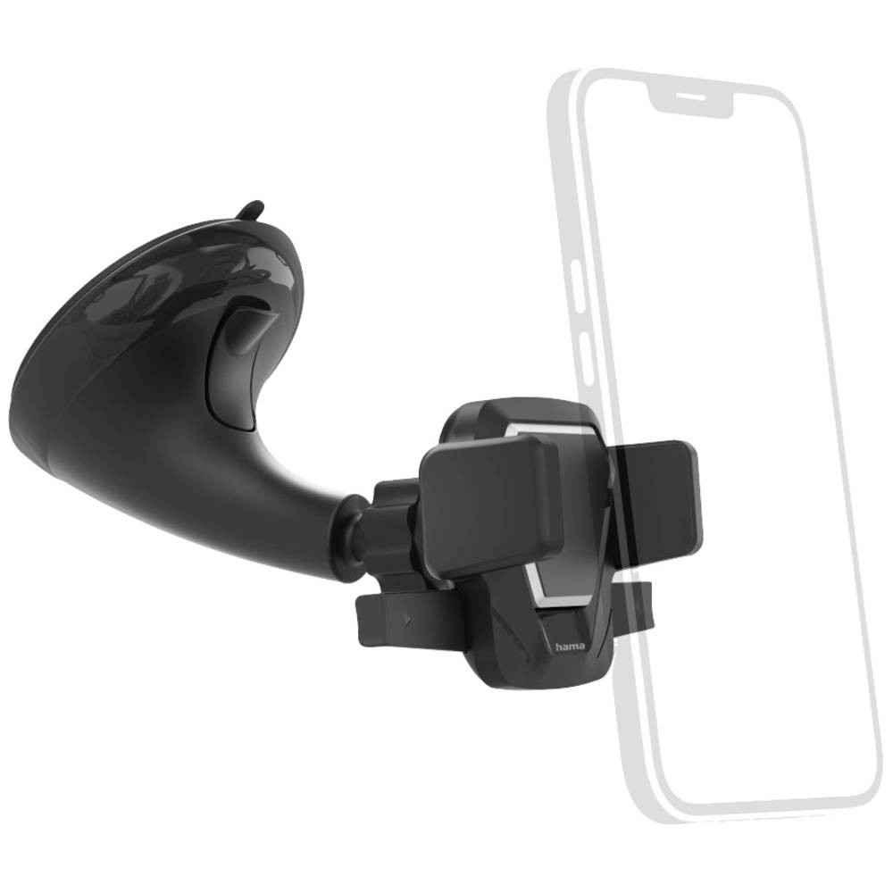 Support de téléphone de voiture Hama Easy Snap à ventouse idéal pour les trajets et trajets quotidiens