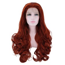 Lace Long Wave Body Front Wigs Orange 24" 