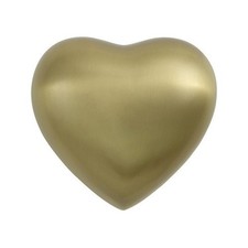 New, Solid Brass Classic Bronze Heart Keepsake Cremation Urn, 3 Cubic Inches