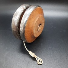 Antique Wooden Yo-Yo With Metal Edges