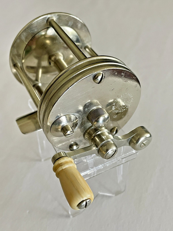 Vintage German Silver Talbot Meteor Jeweled Counterbalance Handle Casting Reel