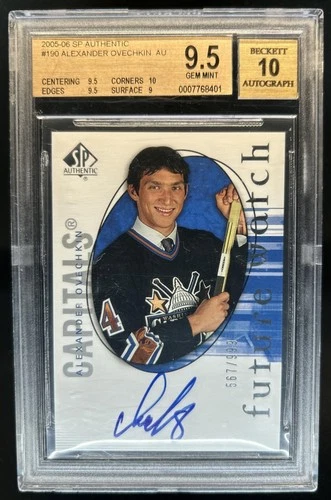 2005-06 SP Authentic Alexander Ovechkin Auto RC FUTURE WATCH #/999 BGS 9.5 10