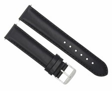 20MM LEATHER SMOOTH WATCH STRAP BAND FOR LONGINES CONQUEST WATERPROOF BLACK