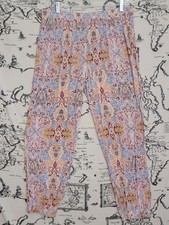 World Market Women's Patterned Pants L/XL Modal Spandex Elastic Waist