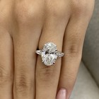 Oval Diamond Ring E VVS2 IGI Certified 5.5 Carat Labcreated 14K W Gold Baguette — photo 1