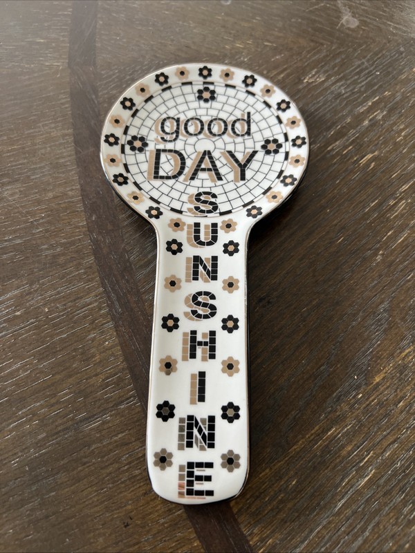 Anthropologie Bistro Tile Spoon Rest 8.5"L, 4"W Good Day Sunshine Mosaic