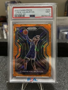 2020 Panini Prizm Tyrese Haliburton Orange Ice Prizm #262 PSA 9 Rookie RC