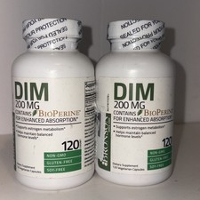 DIM Bioperine Supports Estrogen Metabolism Two Pack 120ct Veg Exp11/26 Bronson