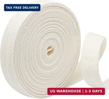 1 Inch 12 Yards Cotton Webbing Straps, Natural Polyester Weave Webbing, For Ba