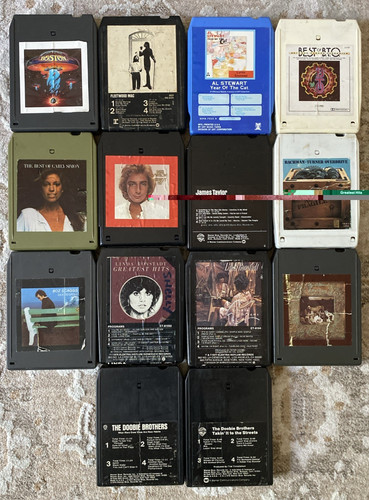 Lot 15 VTG Rock Pop 8 Track Boston Fleetwood Mac BTO Doobies Ronstadt *Untested*