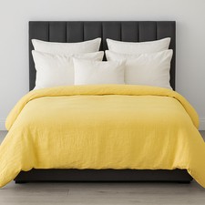 100% Cotton Muslin Duvet Quilt Cover Set w/ 2 Pillow Cases in Yellow - Super Kin