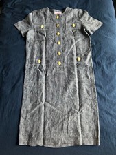 Miss O by Oscar de la Renta Gray Linen Dress Size 10 Vintage