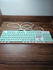 SURMEN Wired USB Keyboard Retro Round Keys Full Size Number Pad Working