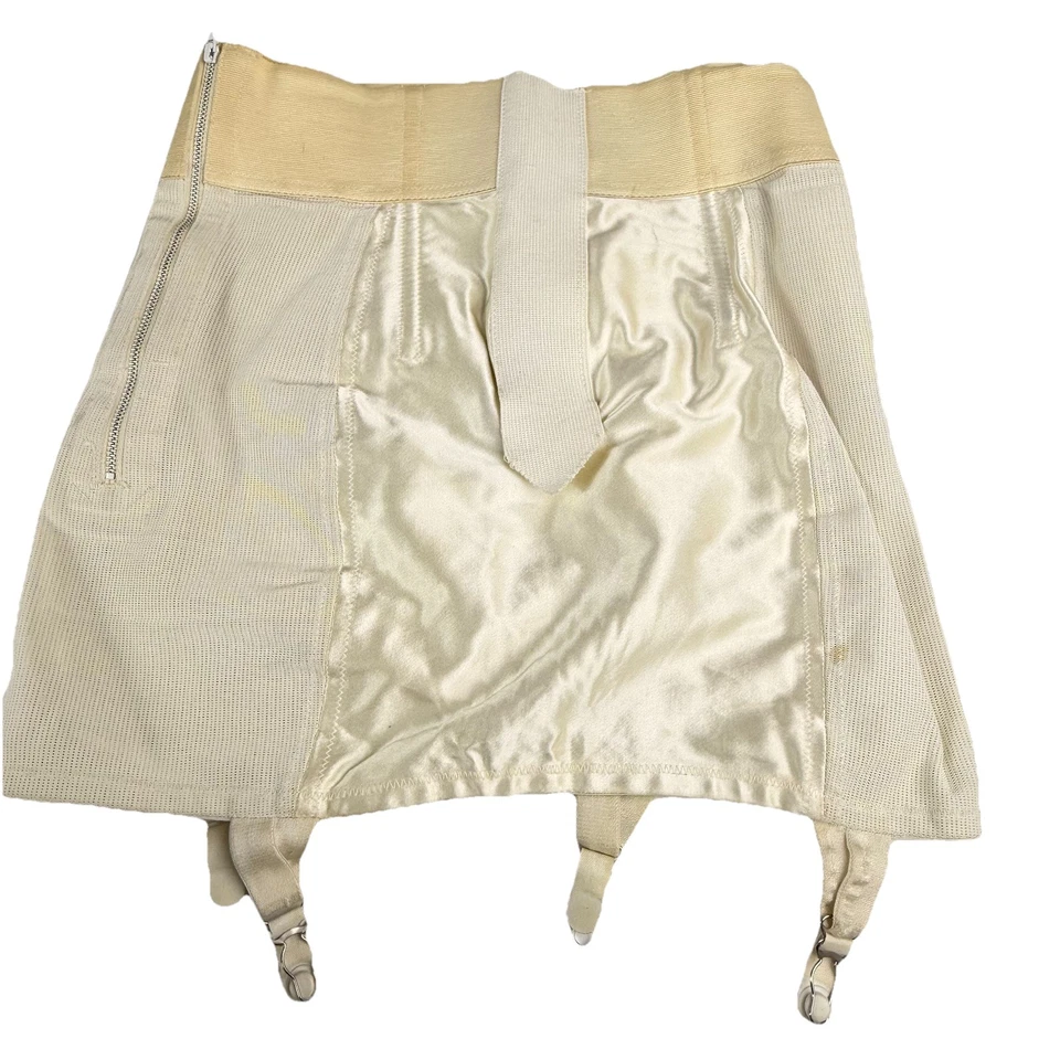 Falda Faja Parte Inferior Abierta Sears De Colección Años 60 Mediana Satén Panel Floral Liguero LEER Foto 2 de 4