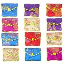 12 Pack Jewelry Purse Pouch Gift Bags Chinese Silk Embroidered Bags
