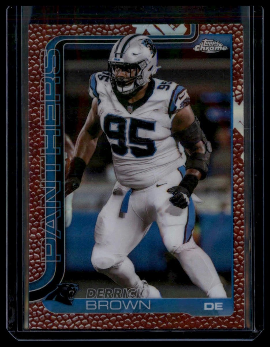 2025 Topps Chrome #47 Derrick Brown Football Leather Refractor