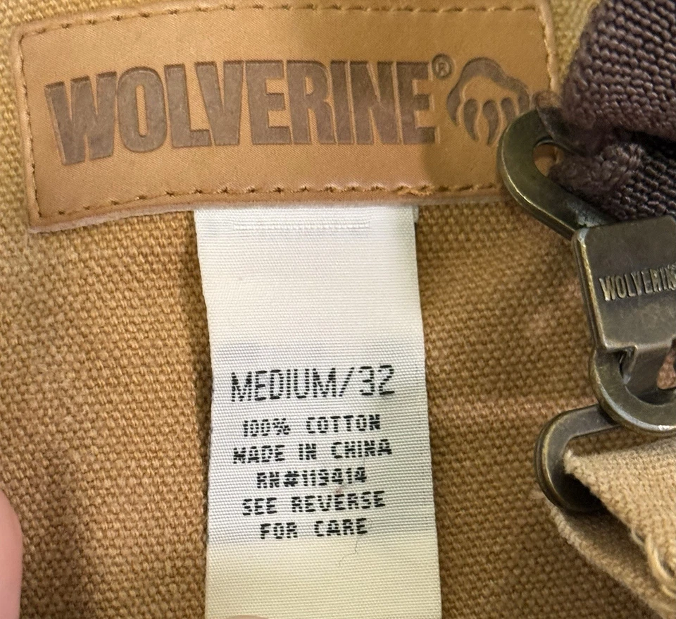 Wolverine Babero de Pato Sin Aislamiento 100% Algodón Mono Doble Rodilla Mediano/32 Foto 3 de 4