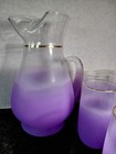 Set Of 6 Purple Frosted 12 Oz  Drinking Glasses  And Pitcher — photo 4