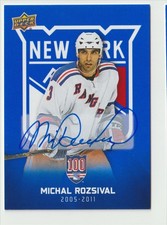 2025-26 UD NEW YORK RANGERS CENTENNIAL BLUE AUTO MICHAL ROZSIVAL #64