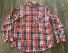 Vintage 60/70s Sears Cotton Printed Flannel Size Med DISTRESSED SANFORIZED