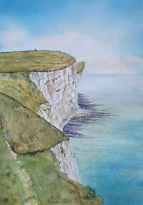 Bild-Picture - Aquarell-Original- Dover - UK - Cliffs - 26 X 36 cm