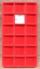 Inserts for "Riker" Style Display Case - 7"x 14 1/2" Red, 18 Pocket, Pack of 2